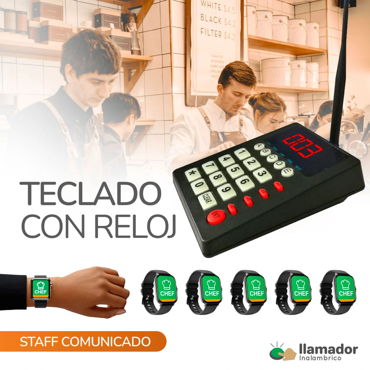 Teclado llamador Cocina a Mozos