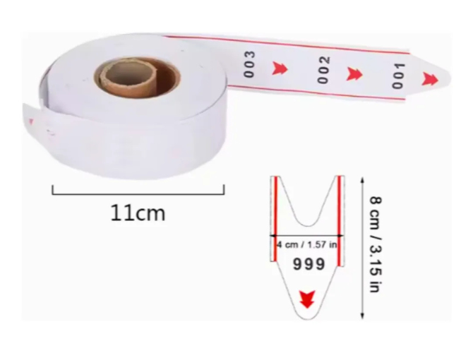 Rollo de Papel Numerado para Dispenser de Turnos